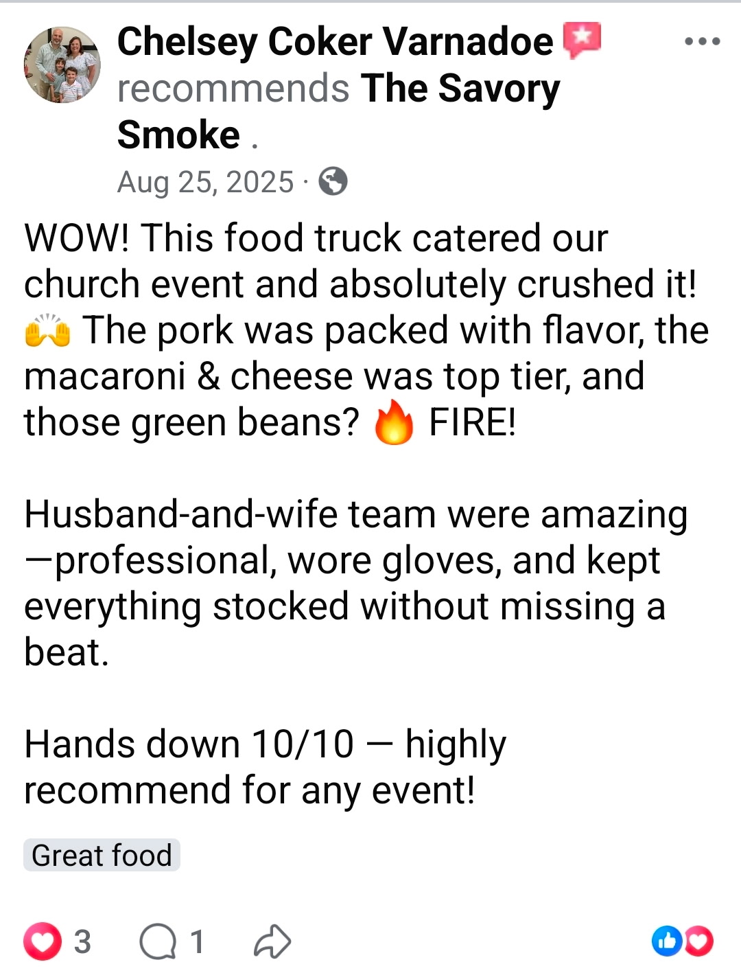 Customer review screenshot